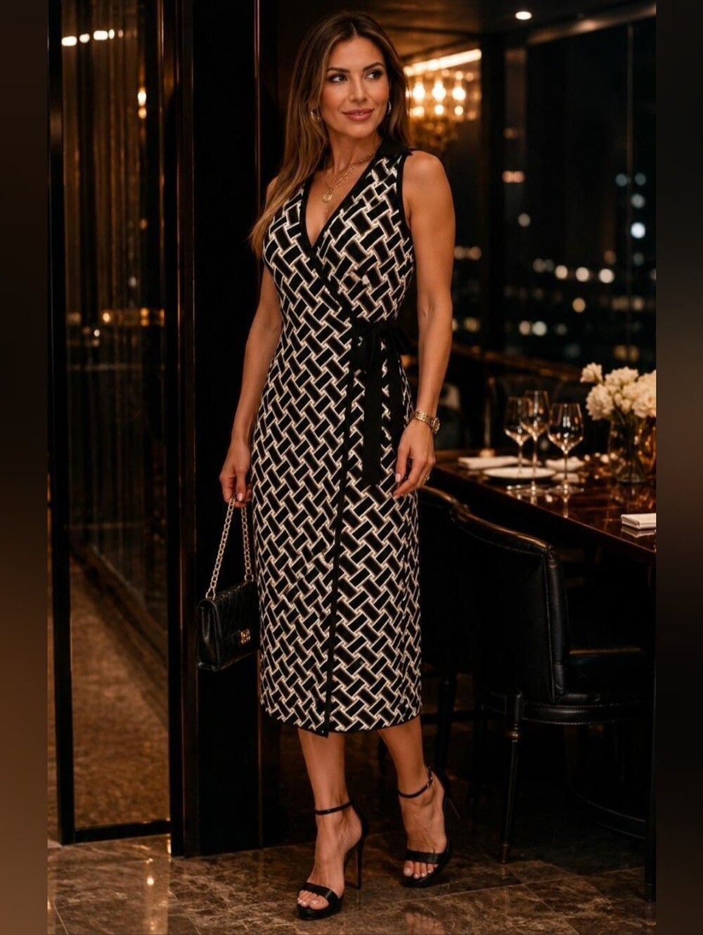 NWT Diane Von Furstenberg X Target Collared Sleeveless Wrap Dress Size Large